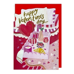 Bed Valentines Day Card 