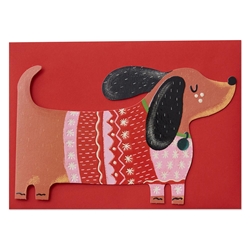 Dachshund in Sweater Christmas Card Christmas