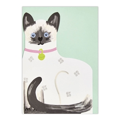 Diecut Siamese Cat Blank Card 