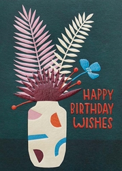 Vase Green Birthday Card 
