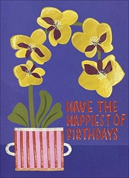 Orchid Birthday Card 