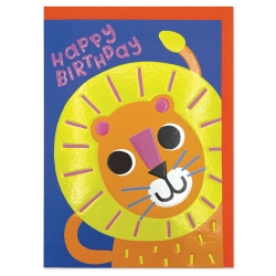 Happy Lion Birthday Card