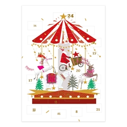 Carousel Advent Calendar Christmas Card Christmas