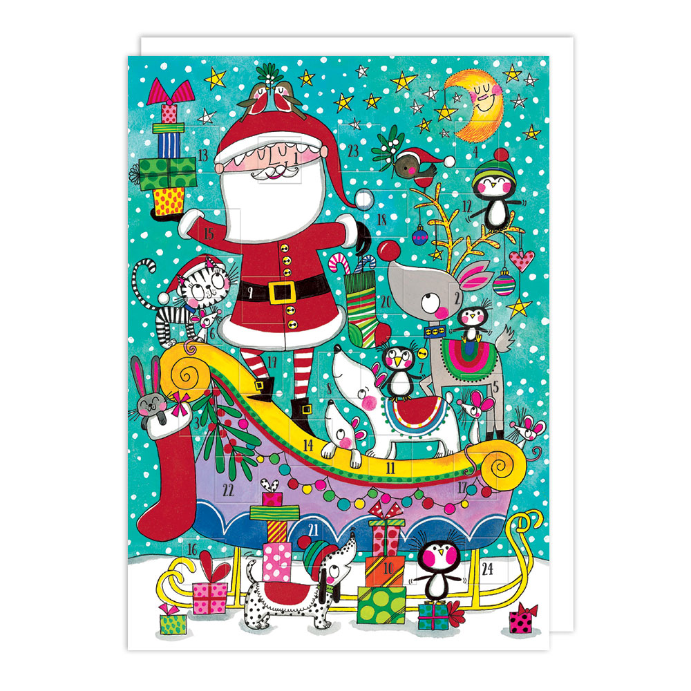 Rachel Ellen Designs Sleigh Advent Calendar Christmas Card #ADCRD08