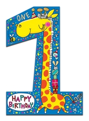 Age 1 Giraffe Birthday Card