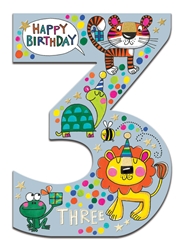 Age 3 Animal Birthday Card