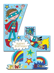 Age 4 Superhero Birthday Card
