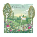 Church in Meadow Christening Card 