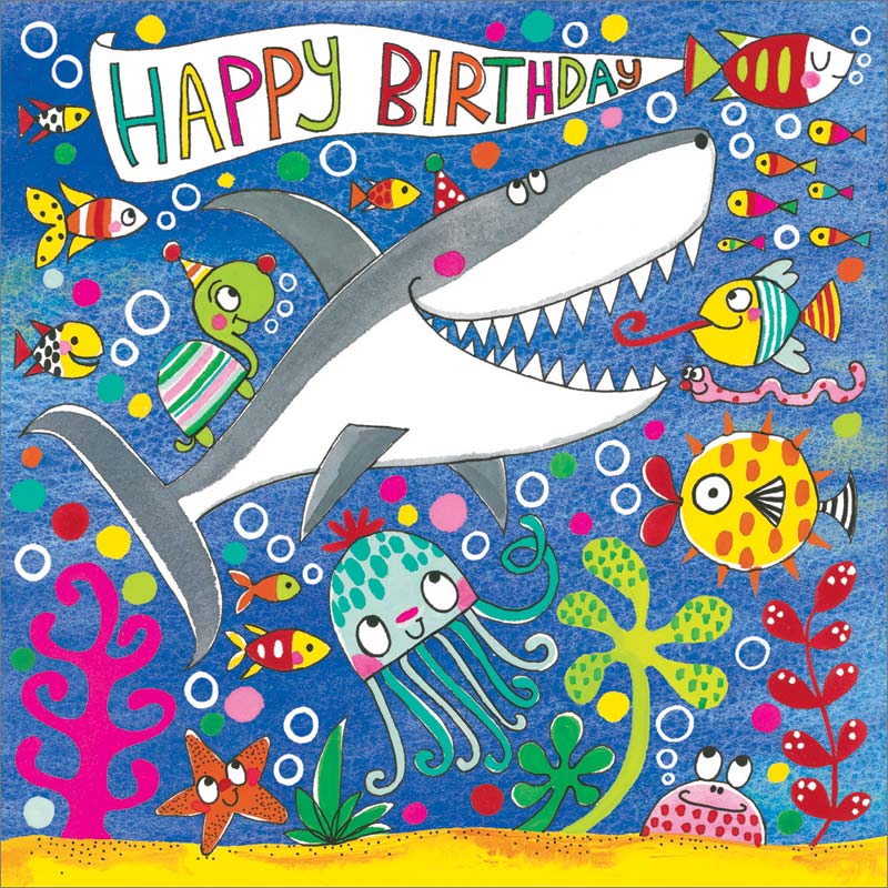 Rachel Ellen Designs - Shark Jigsaw Puzzle Birthday Card #JIG66