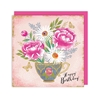 Tea cup bouquet Birthday Card 