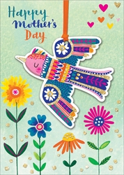 Bird & Flowers - Mothers Day Card 