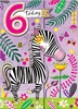 Sixth Birthday Zebra Birthday Cards 