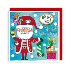 Santa Gifts & Stocking Christmas Card Christmas