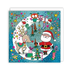 Moon Santa Jigsaw Christmas Card Christmas