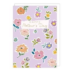Purple Flowrs R Mothers Day Card 