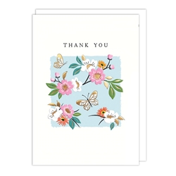 Pink Flower Thank You Card 