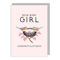 Nest Girl Baby Card 