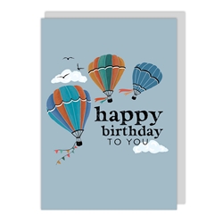 Hot Air Balloons Birthday Card 