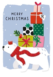Polar Bear with Gifts Christmas Card Christmas