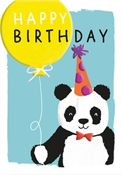 Panda with Balloon - Birthday Card 