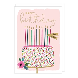 Cake with Candles Birthday Card 