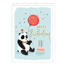 Panda with Balloon Birthday Card 