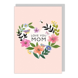 Floral Heart Mothers Day Card 