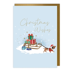 Sleigh Dog Christmas Card Christmas