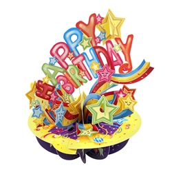 3D Shooting Stars Display Birthday Card 