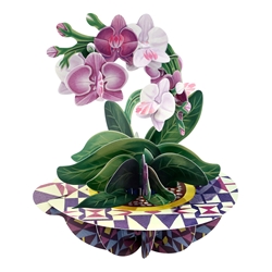 3D Orchid Blank Card 
