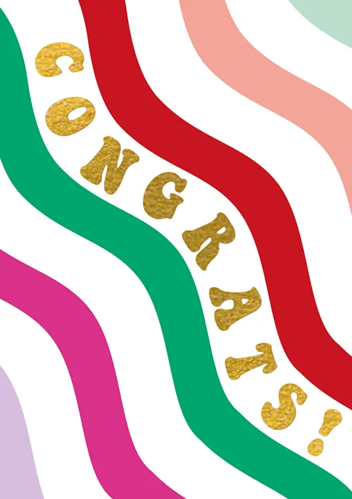 Color Waves Congratulations Greeting Card