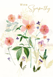 Pressed Flowers Sympathy Greeting Card