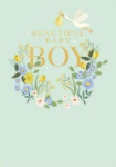 Stork Baby Boy Greeting Card