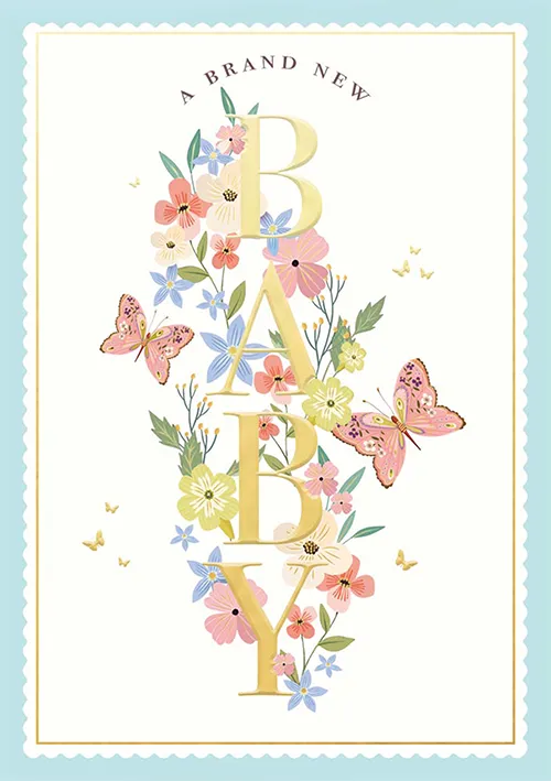 New Baby Foil Greeting Card
