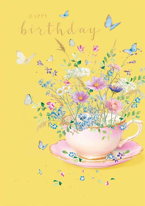 Teacup Birthday Greeting Card