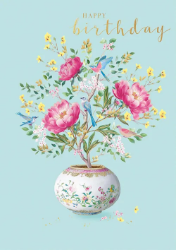 Vase Trees Birthday Greeting Card