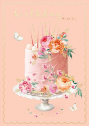 Pink Cake Birthday Greeting Card