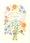 Bunny Bouquet Blank Greeting Card
