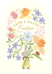 Bunny Bouquet Blank Greeting Card