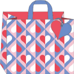 Geo Hearts Medium Landscape Gift Bag