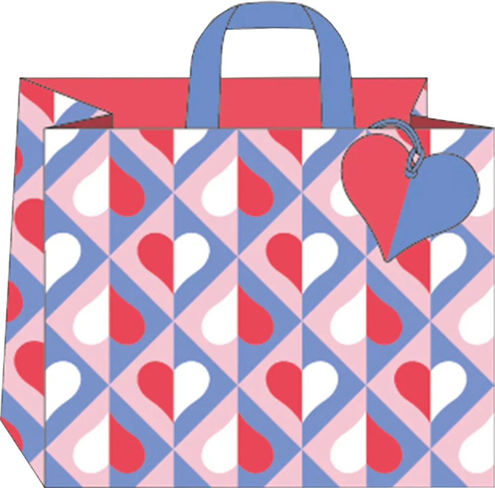 Geo Hearts Medium Landscape Gift Bag