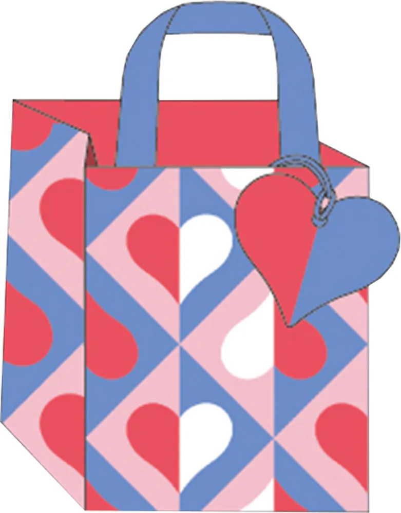 Geo Hearts Small Gift Bag