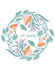 Flower Wreath Sympathy Greeting Card