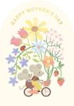 Mice & Bike Mother's Day Greeting Card