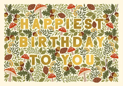 Fall Forest Birthday Greeting Card