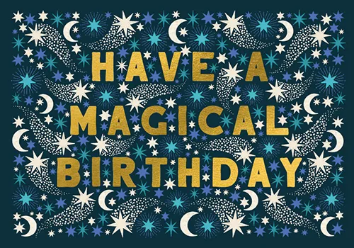 Magical Moons Birthday Greeting Card
