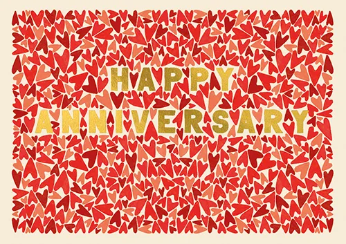 Multi Hearts Anniversary Greeting Card