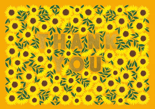 Sunflowers Thank You Greeting Card