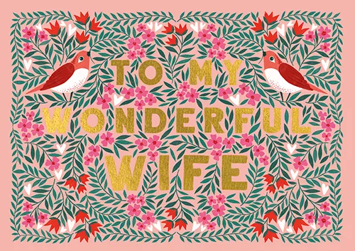 Wonderful Wife Blank Greeting Card