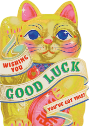 Lucky Cat Good Luck Greeting Card